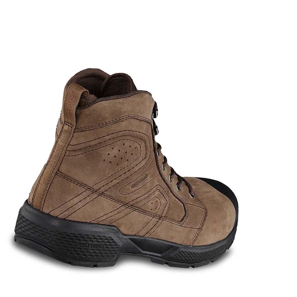 Red Wing Exos Lite 6-inch Safety Toe Men's Waterproof Boots Brown | ZA 45ZUT